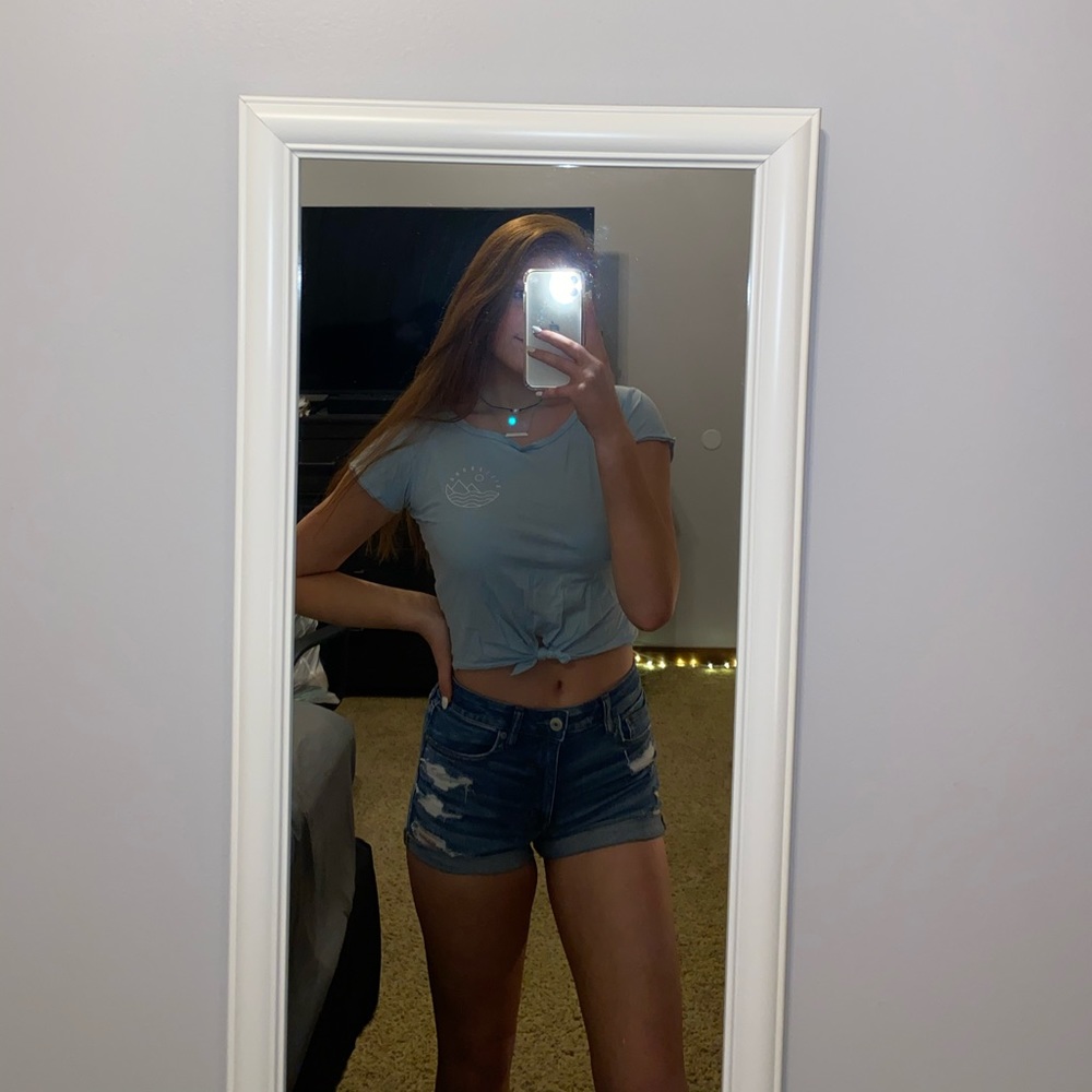Billabong pastel blue crop top